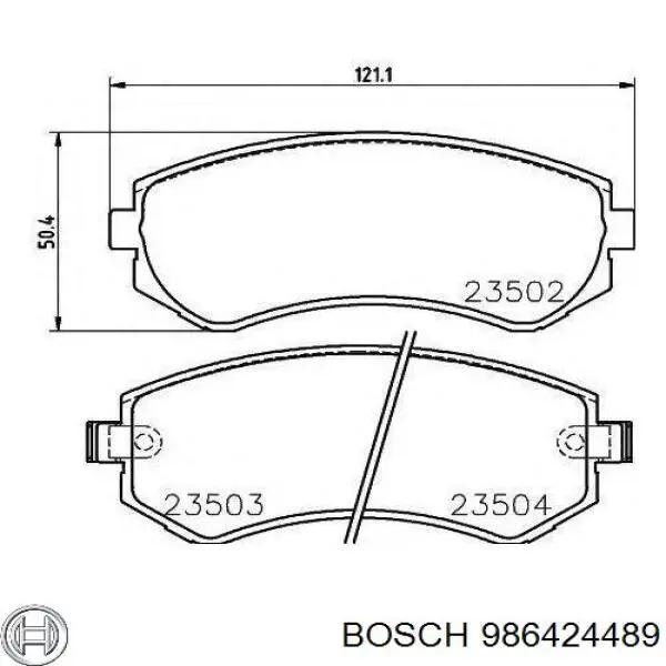 Передние тормозные колодки 986424489 Bosch