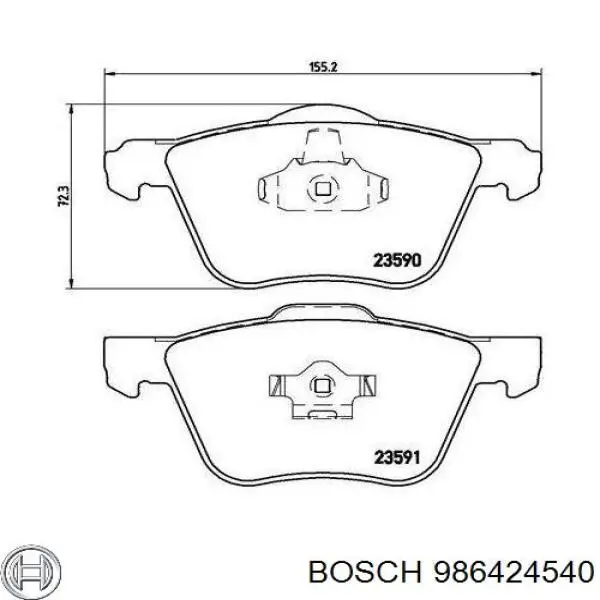 986424540 Bosch колодки тормозные передние дисковые