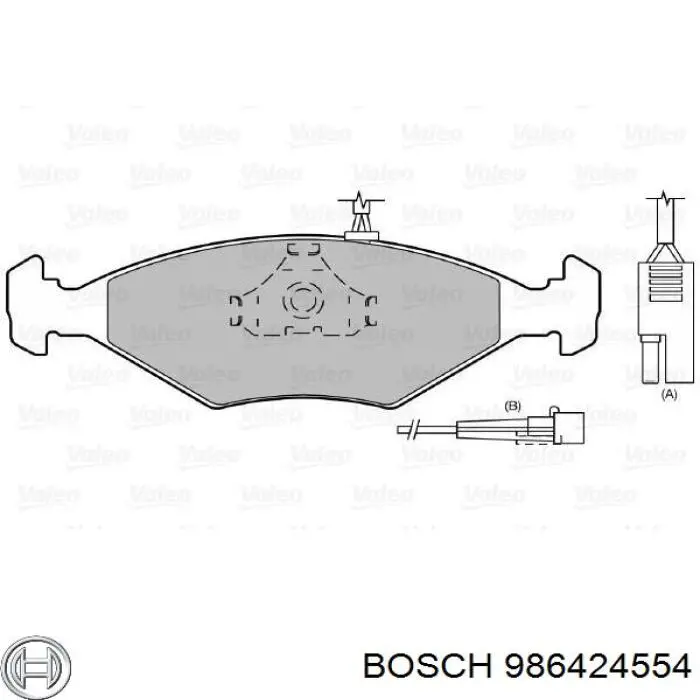 Купить 986424554 Bosch Колодки тормозные