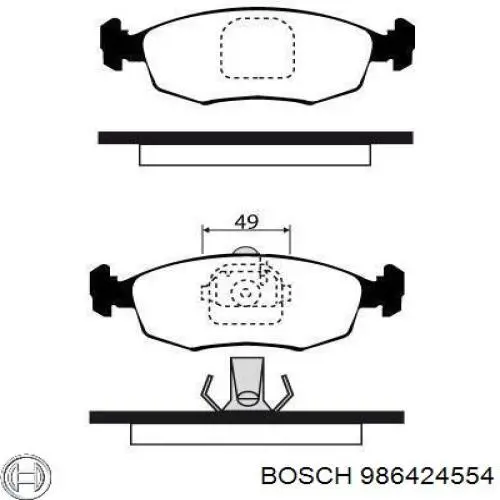 Тормозные колодки Bosch 986424554