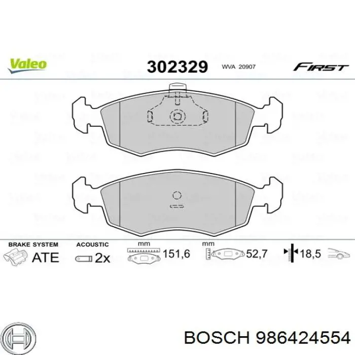 Колодки Bosch 986424554 цена, от 17.74 USD