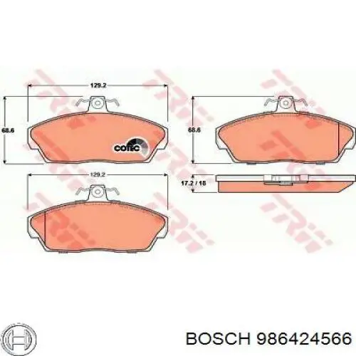 Колодки Bosch 986424566 цена, от 29.61 USD