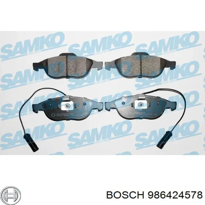 Передние тормозные колодки 986424578 Bosch
