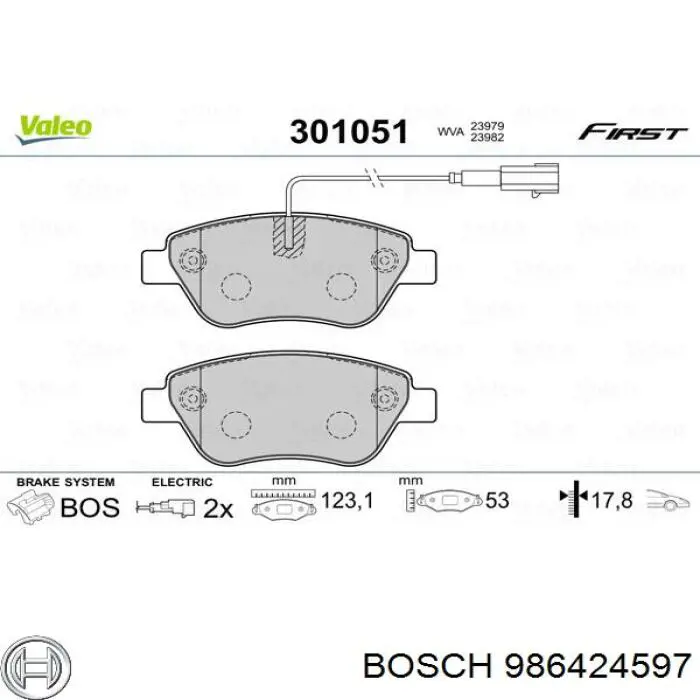 Колодки Bosch 986424597 цена, от 18.35 USD