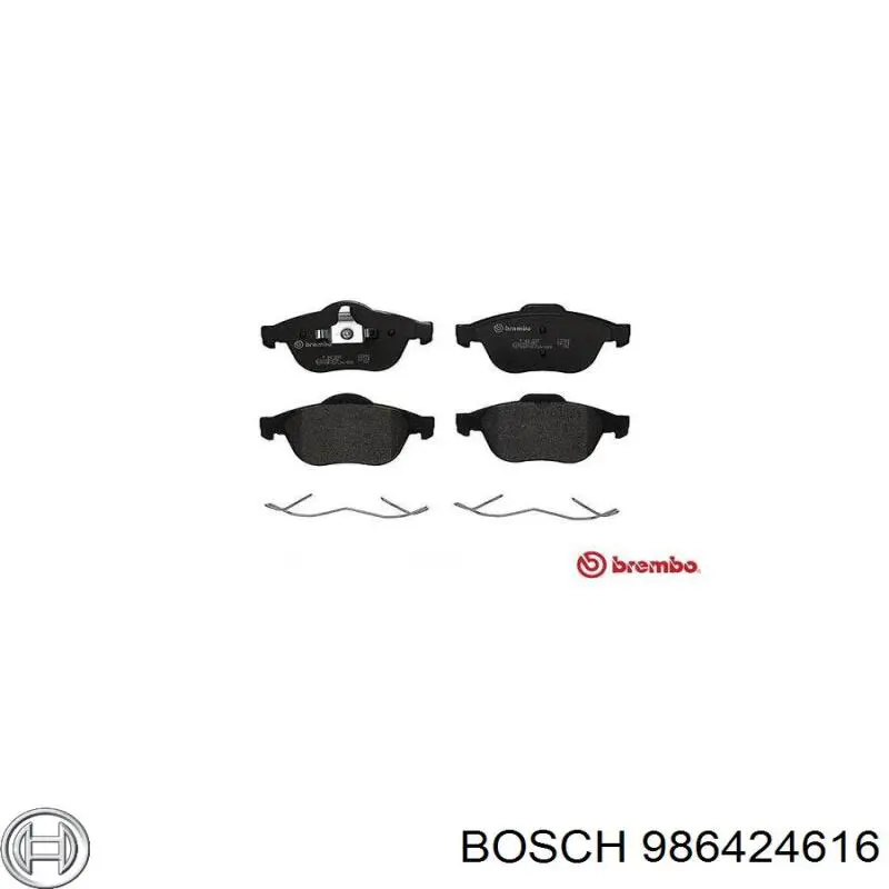 Передние тормозные колодки 986424616 Bosch