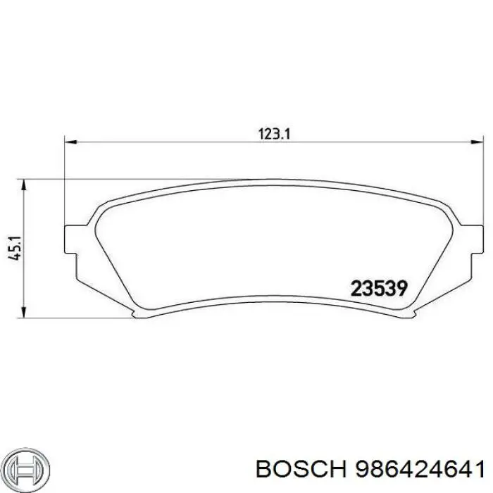 Задние тормозные колодки 986424641 Bosch