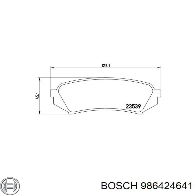 986424641 Bosch Колодки тормозные дисковые комплект