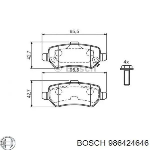 986424646 Bosch Колодки тормозные дисковые комплект