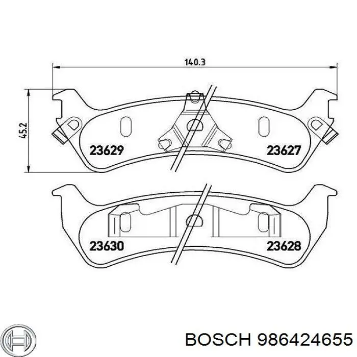 986424655 Bosch Колодки тормозные дисковые комплект