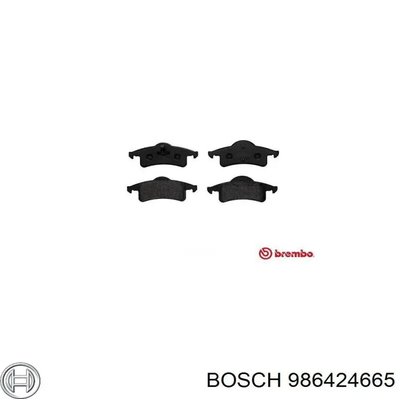 Задние тормозные колодки 986424665 Bosch