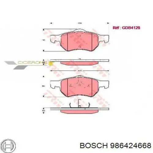 Колодки Bosch 986424668 цена, от 37.50 USD