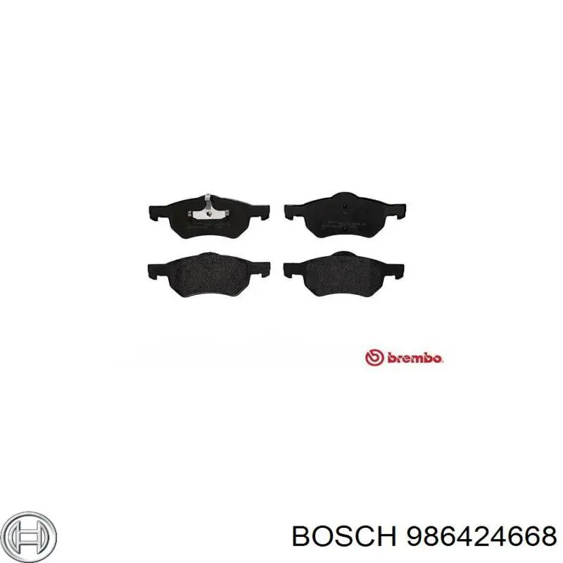 Передние тормозные колодки 986424668 Bosch