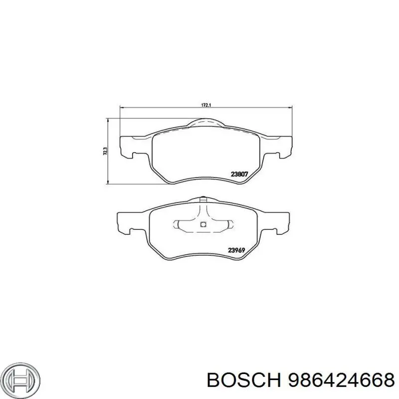 986424668 Bosch Колодки передние