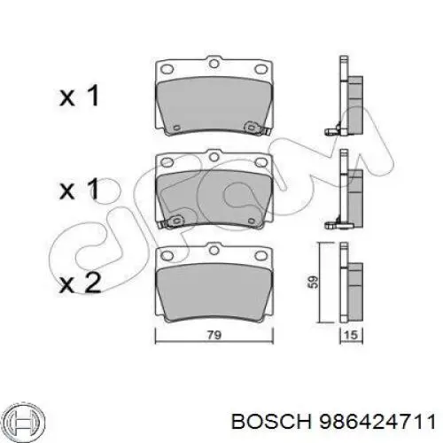 Колодки дисковые  Bosch 986424711 цена, от 20.73 USD