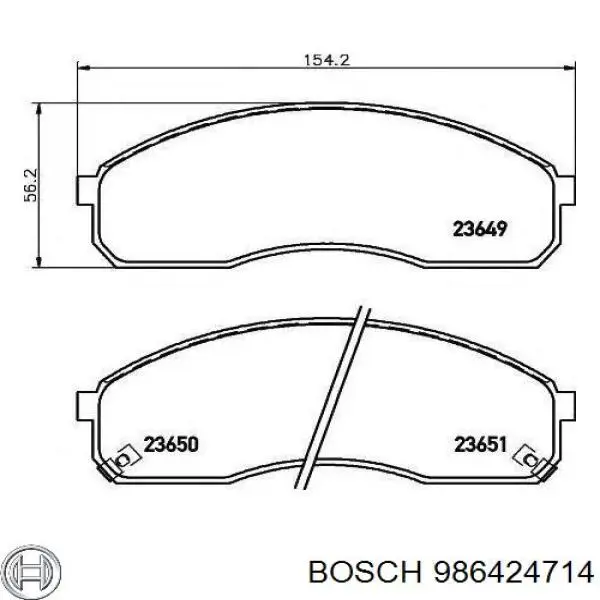986424714 Bosch передние тормозные колодки