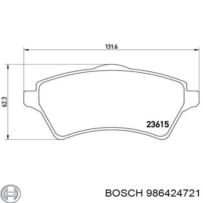 Купить 986424721 Bosch Колодки тормозные