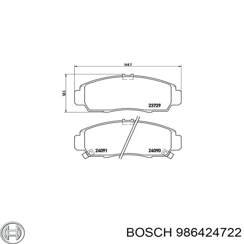 986424722 Bosch Колодки передние
