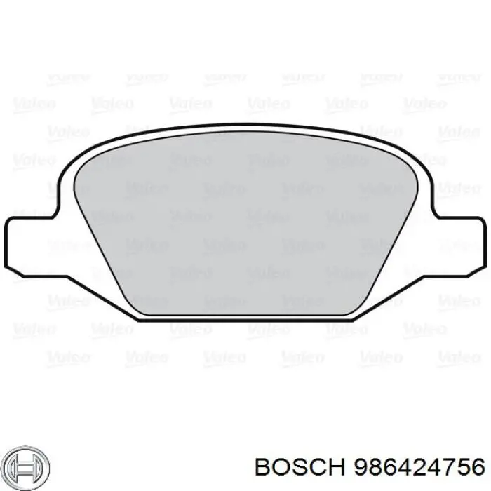 986424756 Bosch колодки тормозные задние дисковые