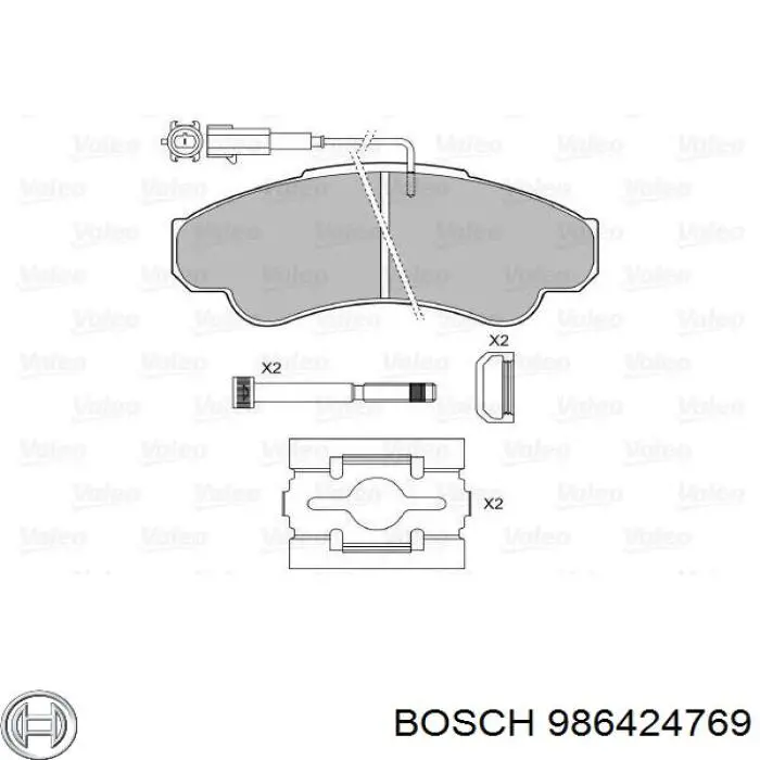 Передние тормозные колодки 986424769 Bosch