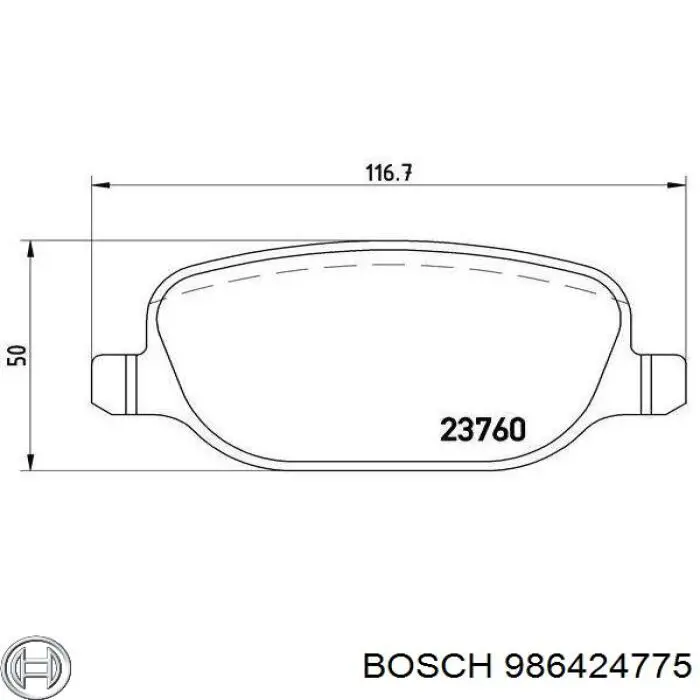 986424775 Bosch Колодки тормозные дисковые комплект