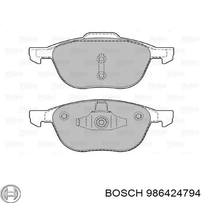 986424794 Bosch Колодки передние