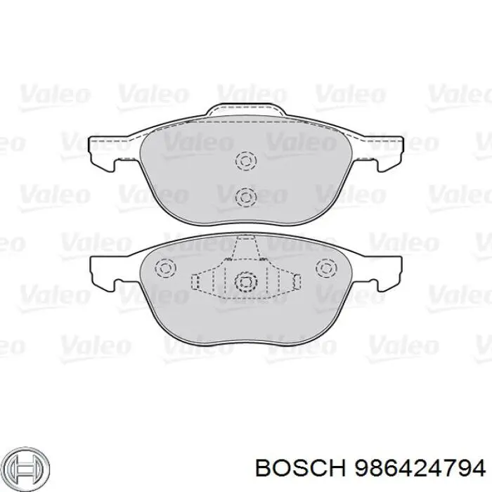 Передние тормозные колодки 986424794 Bosch