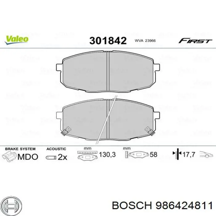 Купить 986424811 Bosch Колодки тормозные