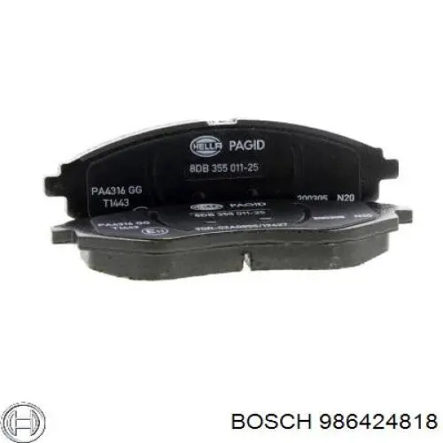 986424818 Bosch sapatas do freio dianteiras de disco