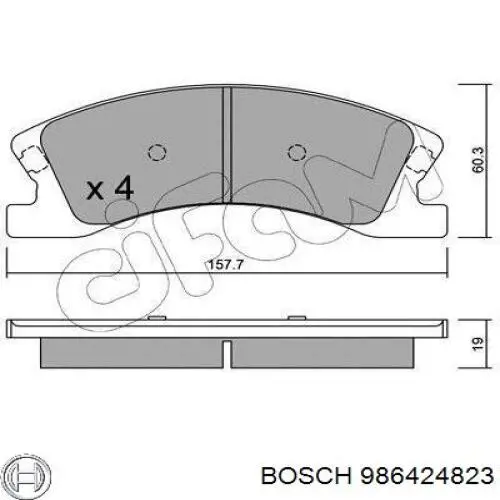 986424823 Bosch Колодки передние