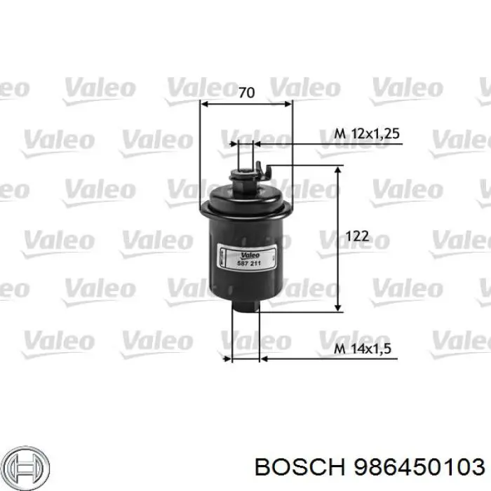 Filtro combustible 986450103 Bosch