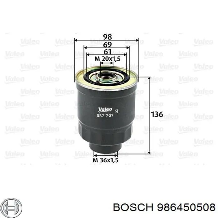 986450508 Bosch топливный фильтр
