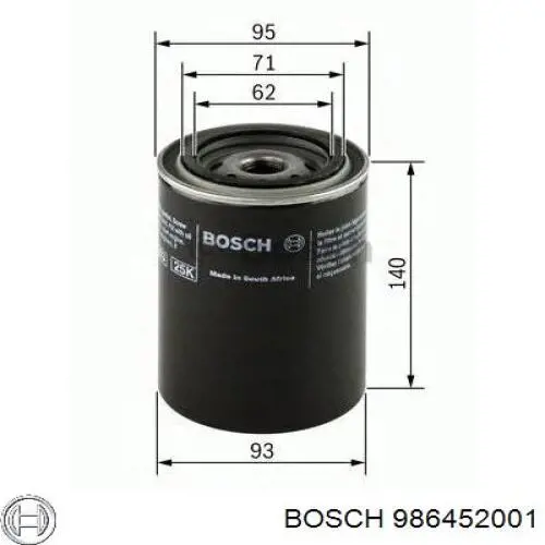 Фільтр масляний 986452001 Bosch