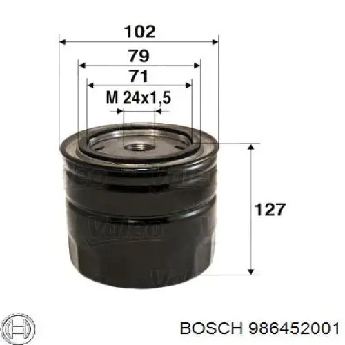 986452001 Bosch Масляный фильтр двигателя
