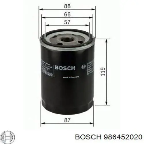 Масляный фильтр 986452020 Bosch