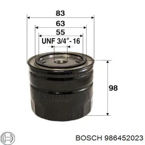 Filtro de aceite 986452023 Bosch