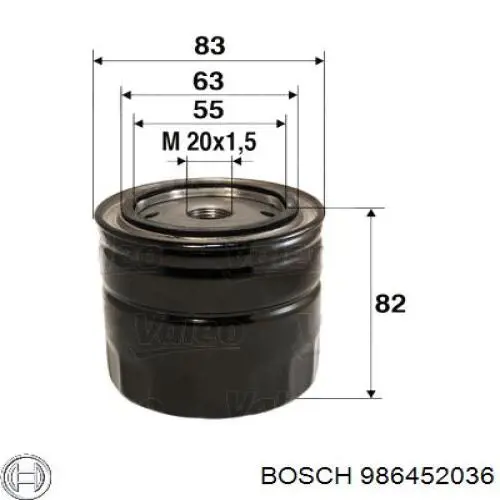 986452036 Bosch filtro de óleo