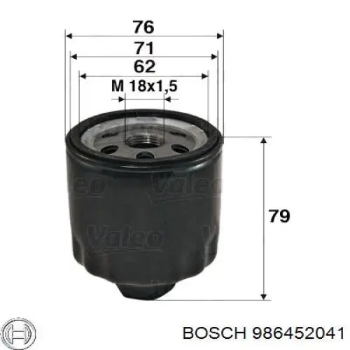 986452041 Bosch filtro de óleo