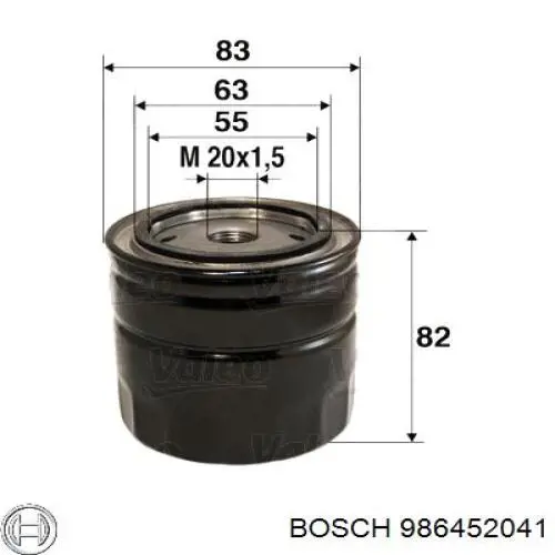 986452041 Bosch Масляный фильтр двигателя