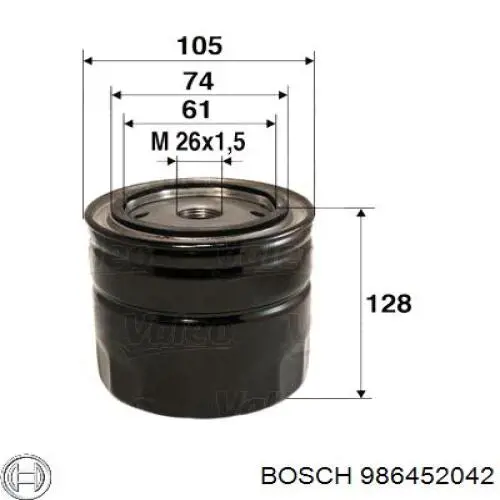 986452042 Bosch Масляный фильтр двигателя