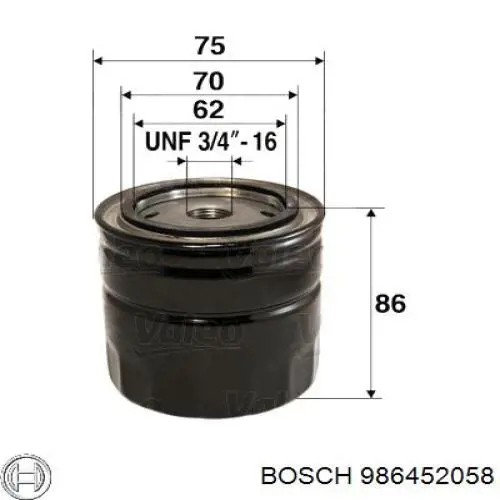 986452058 Bosch Масляный фильтр двигателя