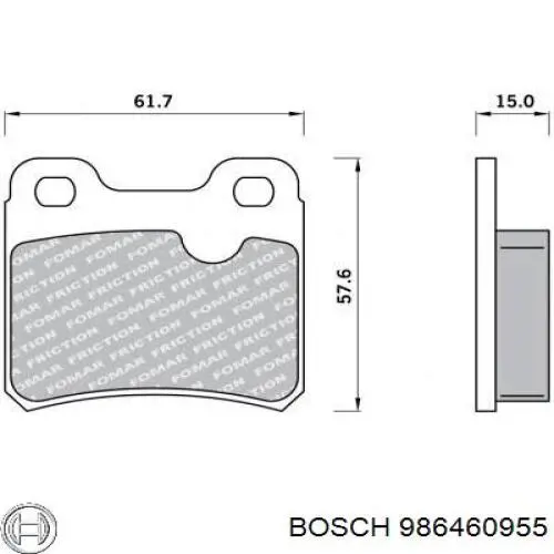 Купить 986460955 Bosch Колодки тормозные задние, дисковые