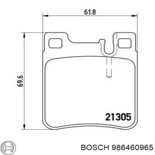 Задние тормозные колодки 986460965 Bosch