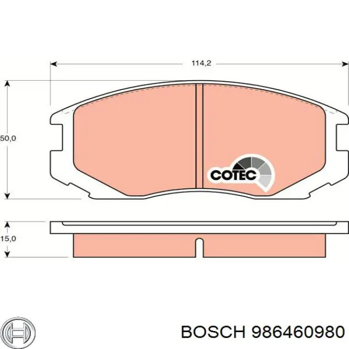 Колодки Bosch 986460980 цена, от 13.53 USD