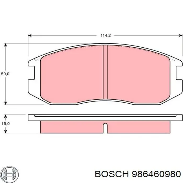 Купить 986460980 Bosch Колодки тормозные