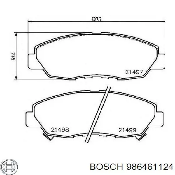 986461124 Bosch передние тормозные колодки