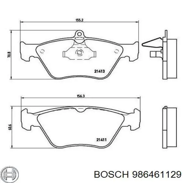 986461129 Bosch Колодки передние