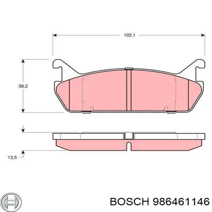 Задние тормозные колодки 986461146 Bosch