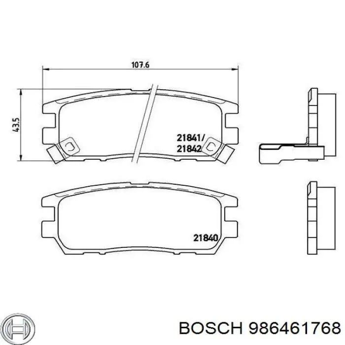 Колодки дисковые  Bosch 986461768 цена, от 15.20 USD