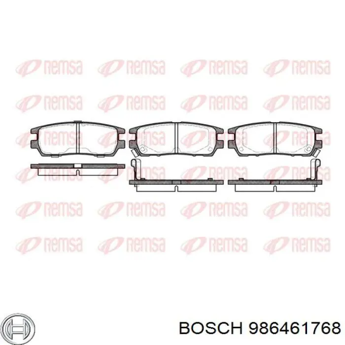 Задние тормозные колодки 986461768 Bosch