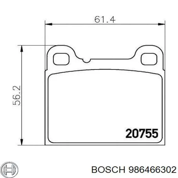 986466302 Bosch Колодки тормозные дисковые комплект